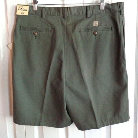 NWT Mens Review By Baxter Chino Khaki Shorts Irregulars Size 36 - Picture 2 of 3